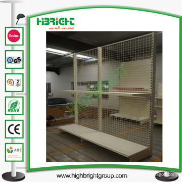 Wire Mesh Back Panel Supermarket Shelf Display Rack for Sale